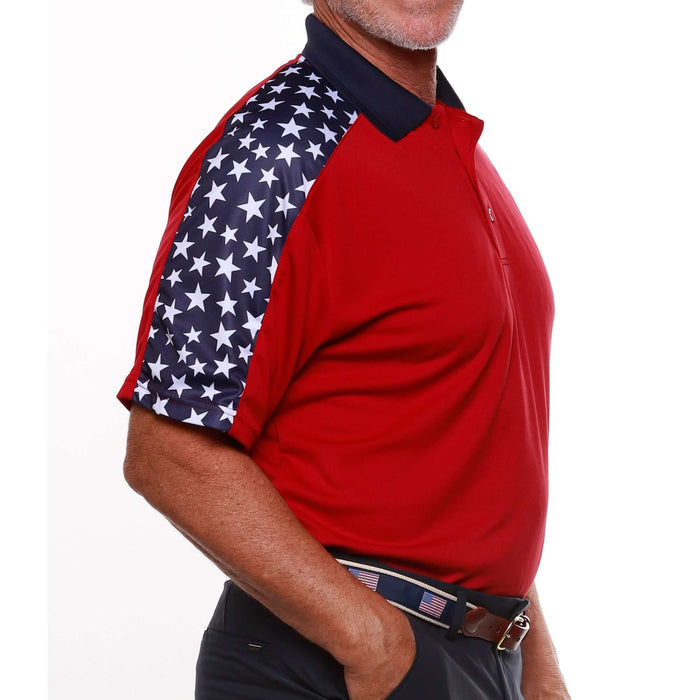 Men's Made in USA Patriotic Tech Polo Shirt - The Flag Shirt