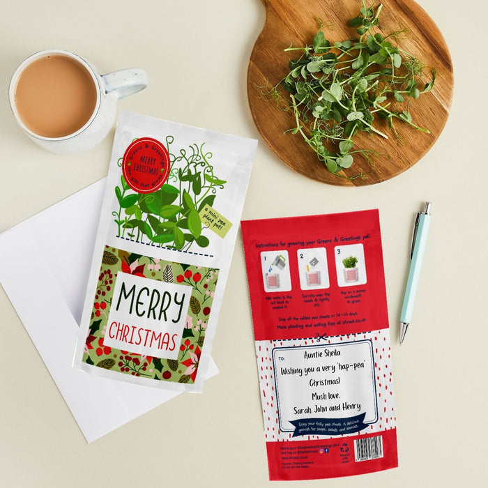 'Merry Christmas' Growable Microgreen Greetings Card