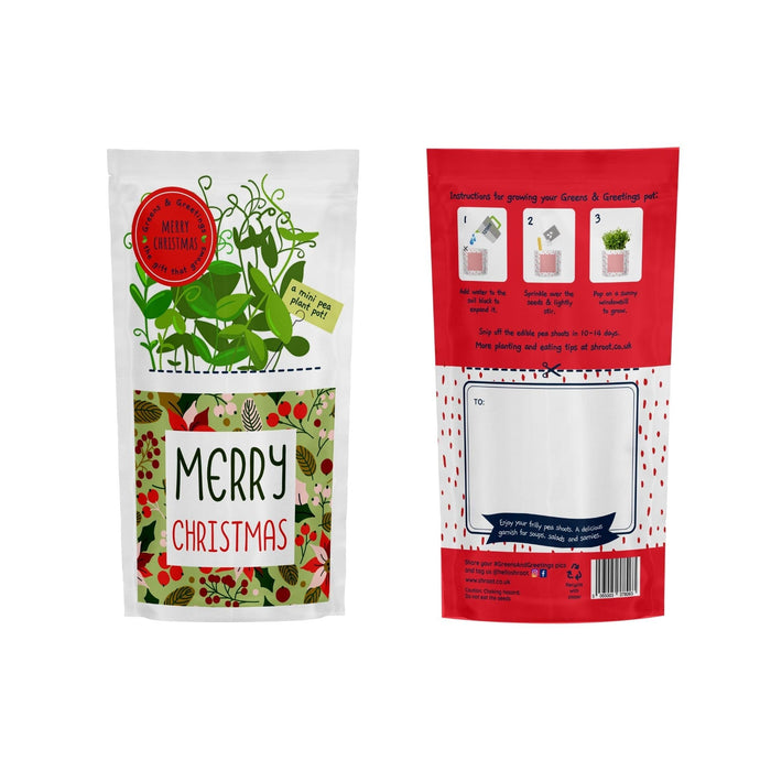 'Merry Christmas' Growable Microgreen Greetings Card