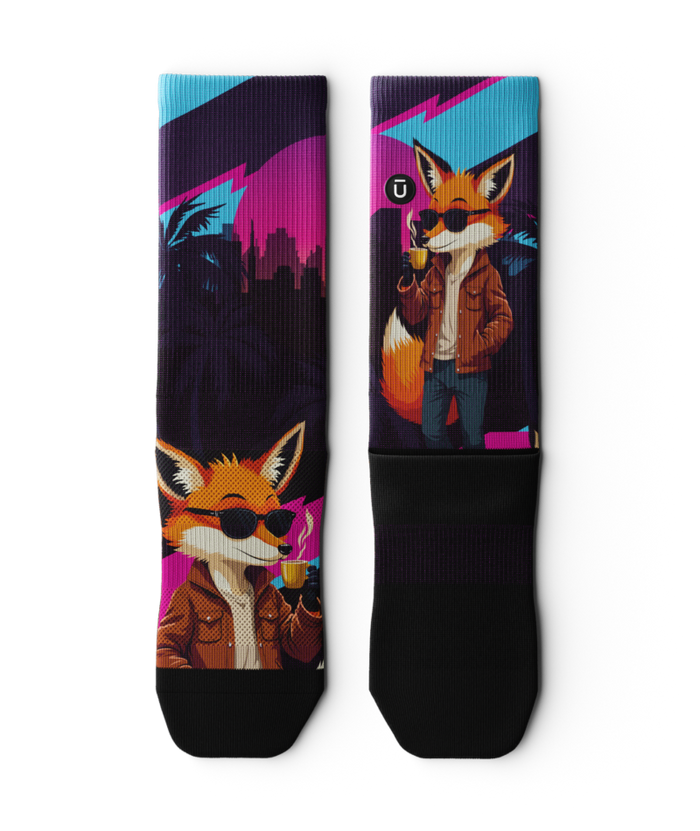 Midnight Fox Athletic Crew Socks
