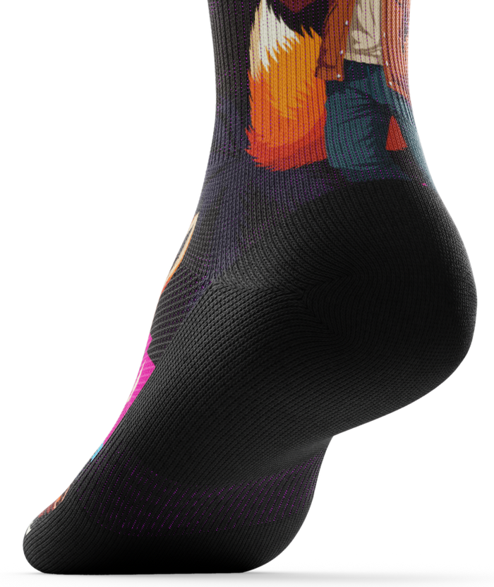 Midnight Fox Athletic Crew Socks