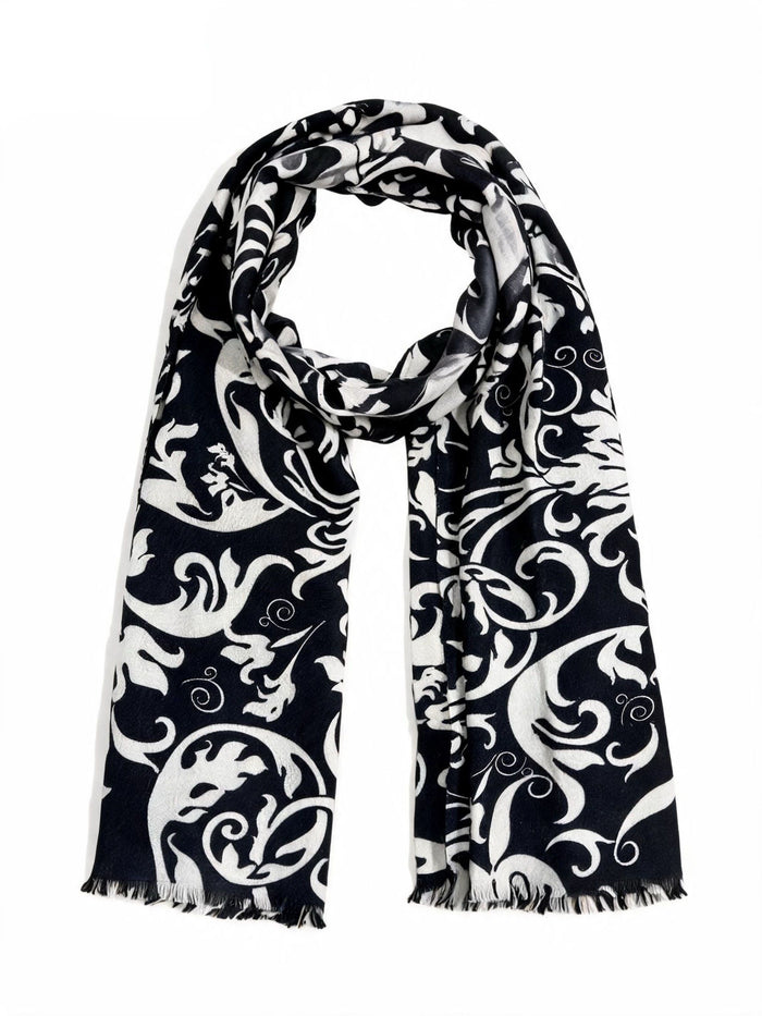 Monochrome Baroque Viscose-Blend Scarf wholesale - image 1