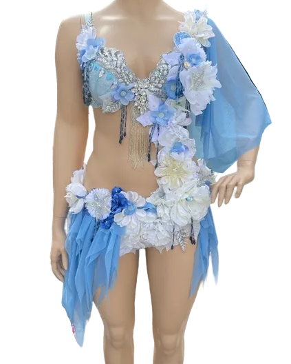 Moon Goddess Fairy Monokini Bra Cosplay Dance Costume Rave Halloween