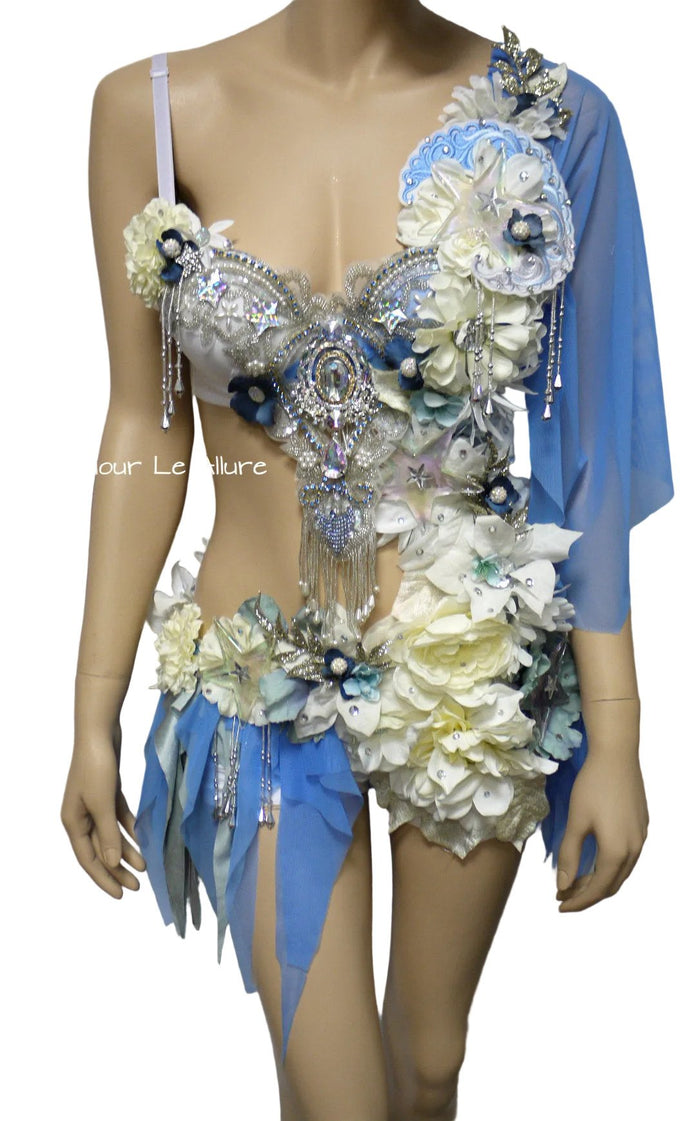 Moon Goddess Fairy Monokini Bra Cosplay Dance Costume Rave Halloween