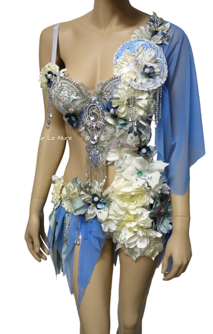 Moon Goddess Fairy Monokini Bra Cosplay Dance Costume Rave Halloween