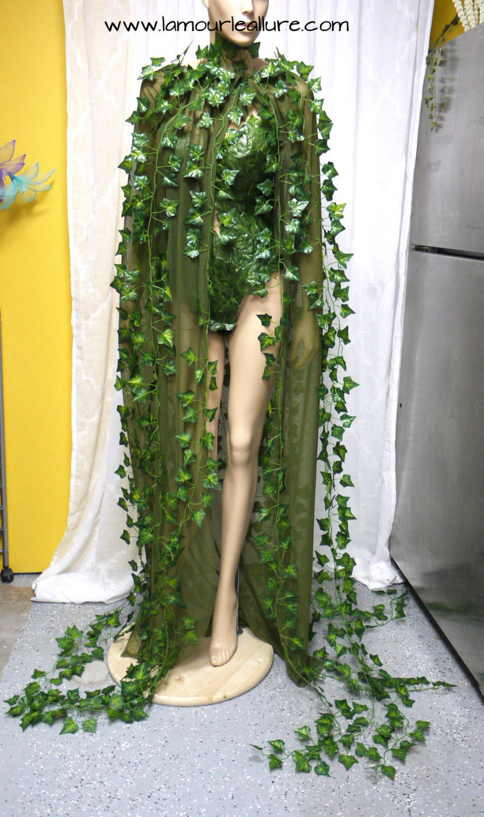 Mother Earth Nightshade Botanical Villain Cape – Handmade Rave Wear Cosplay Halloween Costume