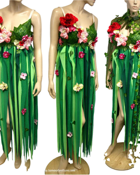 Mother Nature Te Fiti Inspired Costume Dress – Handmade Cosplay Halloween Bra Set