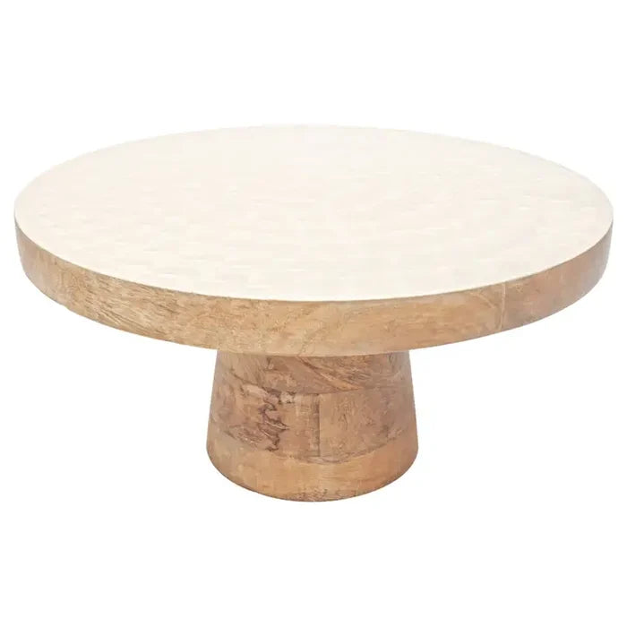 Mother of Pearl And Wood Cake Stand