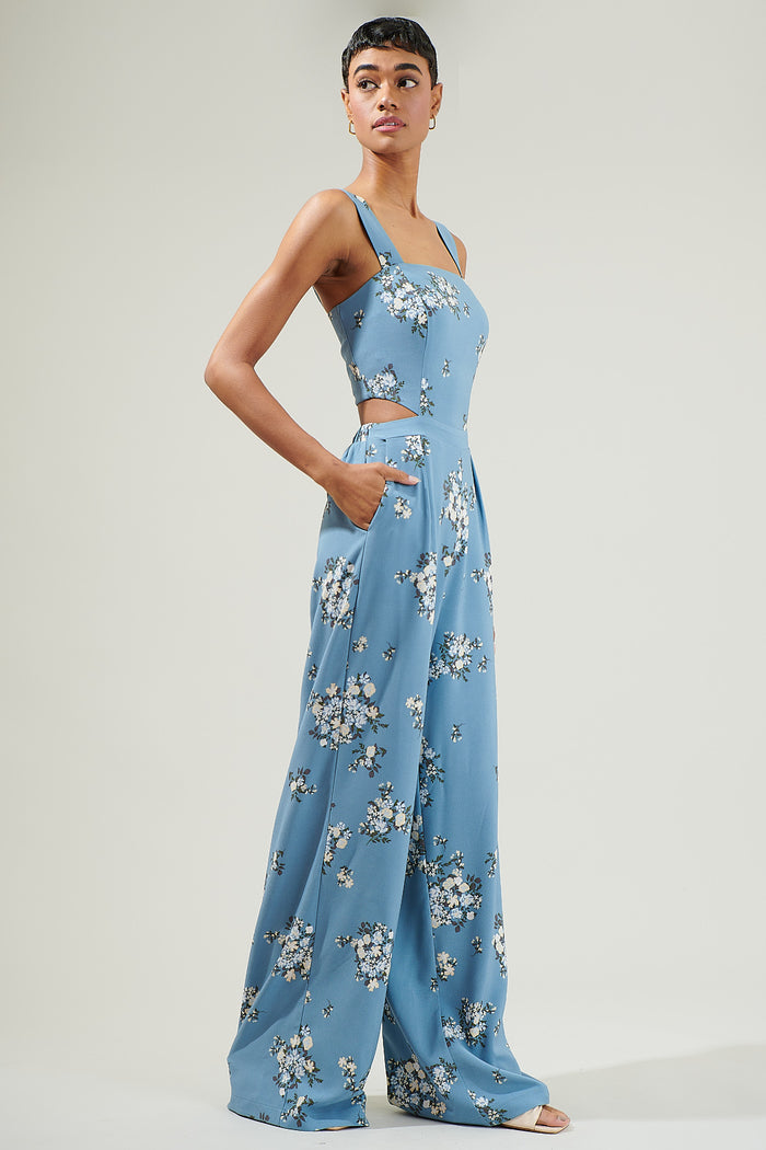 Moxie Floral Cut Out Jumpsuit