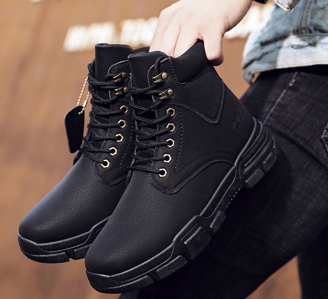 MS814 - Black Lace Up Military Boots