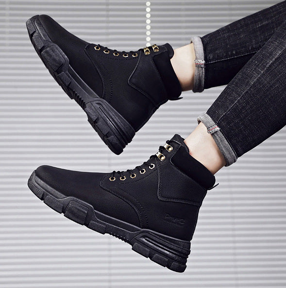 MS814 - Black Lace Up Military Boots
