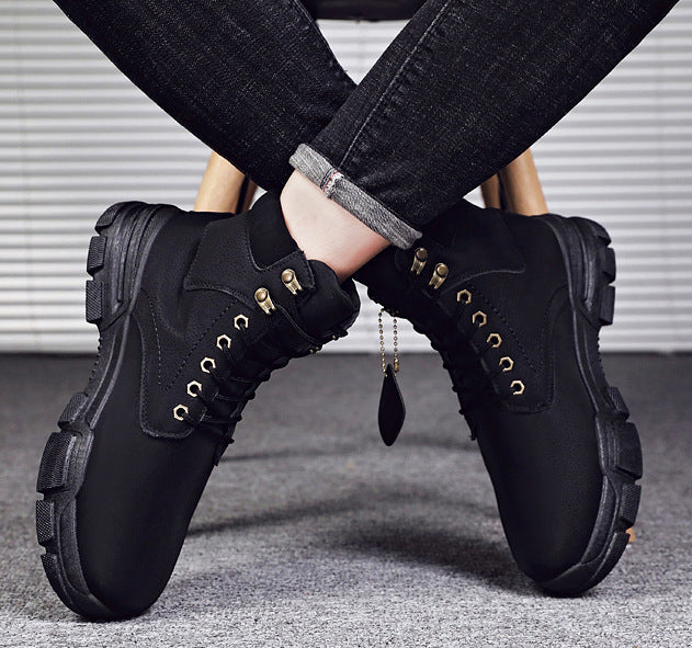 MS814 - Black Lace Up Military Boots