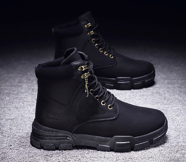 MS814 - Black Lace Up Military Boots