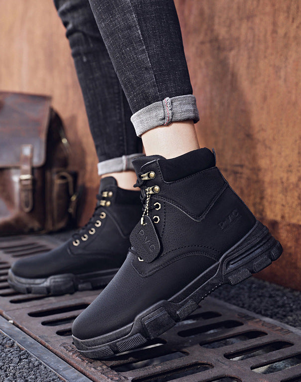 MS814 - Black Lace Up Military Boots