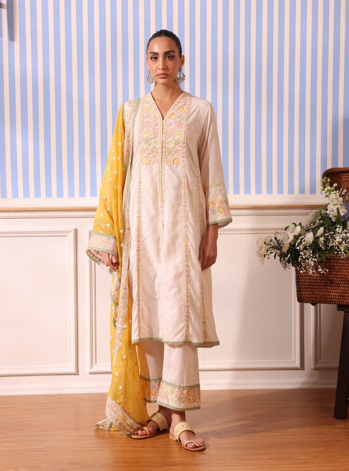 Mulmul Organza Siti Yellow Dupatta