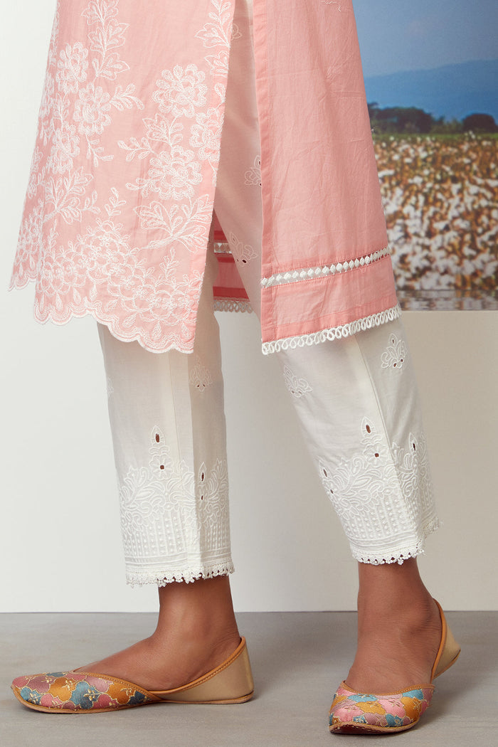 Mulmul Supima Cotton Moon Light Coral Kurta (Copy)
