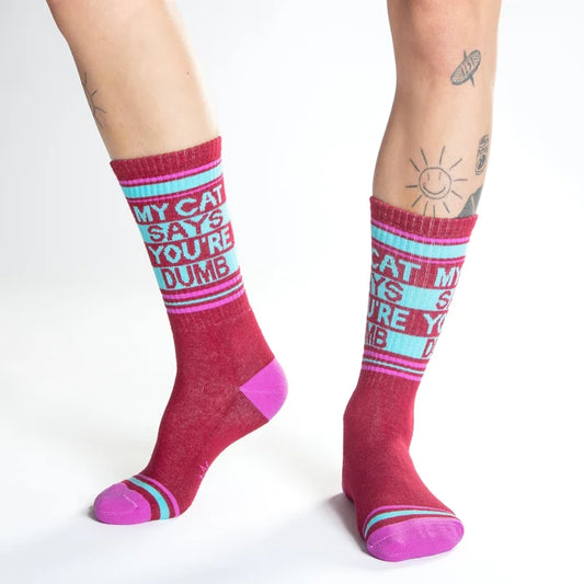 MY CAT SAYS YOUR DUMB CREW SOCKS