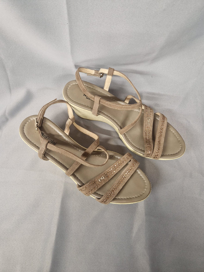 Nero Giardini Women's brown suede Crossover Wedge Sandals UK7/EU41