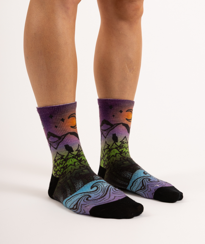 Night Time Bliss Merino Wool Lite Crew Socks