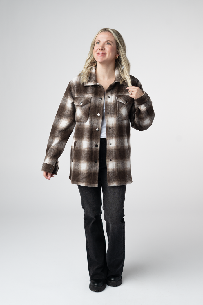 Norah Shacket - Brown Plaid by Michelle Mae