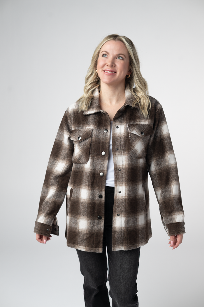 Norah Shacket - Brown Plaid by Michelle Mae