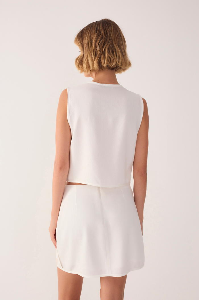 Off-White Embroidered Hem Linen Vest_6