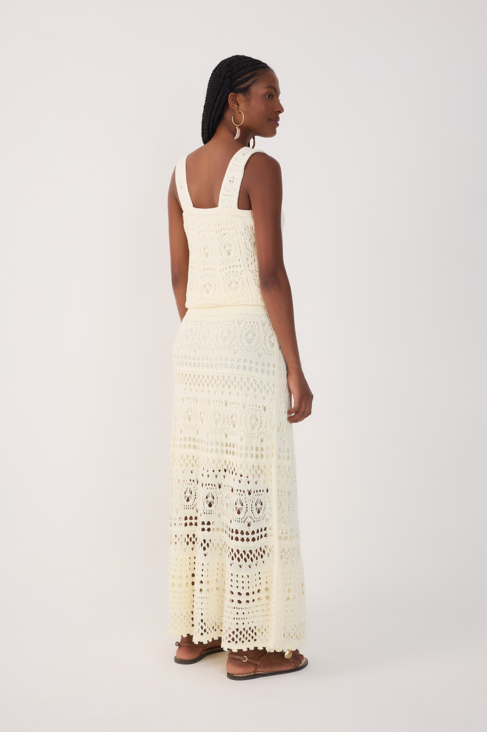 Off-White Lined Tricot Maxi Skirt_5
