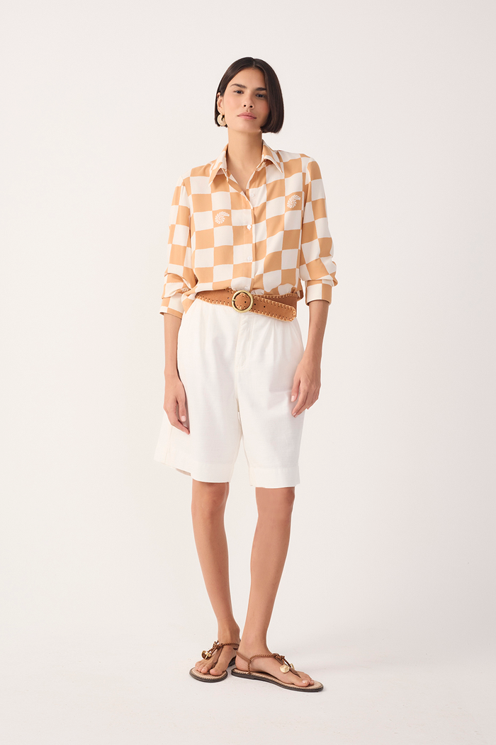 Off-White Pockets Linen Bermuda Shorts_2