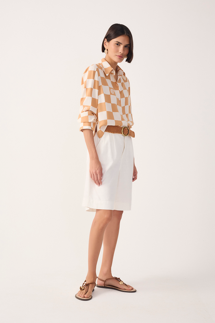 Off-White Pockets Linen Bermuda Shorts_3