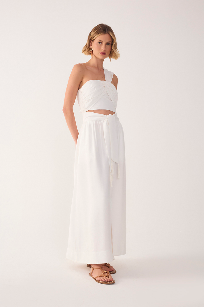 Off-White Tie Waist Maxi Skirt_2