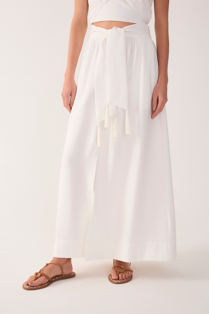 Off-White Tie Waist Maxi Skirt_4