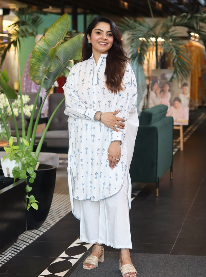 Oriana Supima Cotton White Co-ord Set