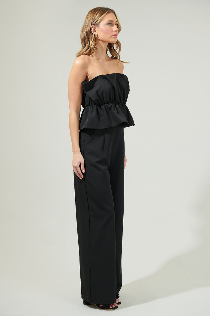 Overnight Strapless Ruffle Jumpsuit