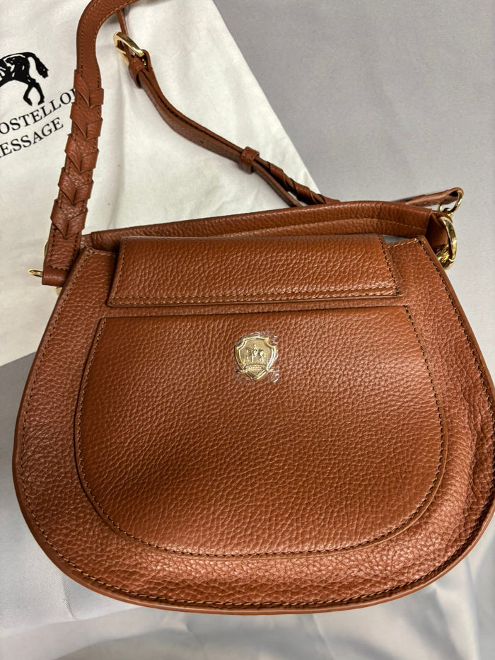 Paul Costelloe Dressage Brown Leather Saddle Bag Crossbody And Matching Purse New