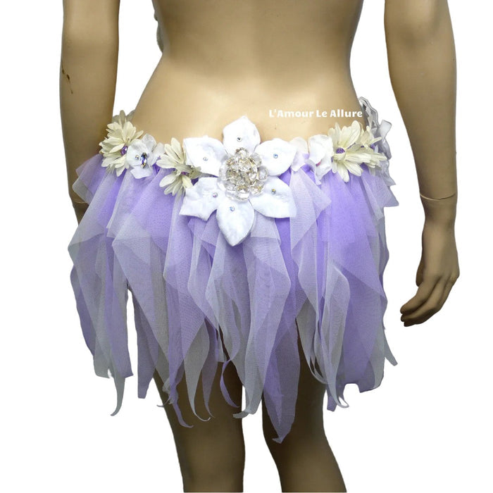 Pearl Lavender White Fairy Monokini Costume – Handmade Dance & Rave Bra Set