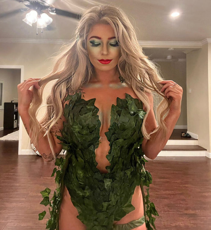Plunge Nightshade Botanical Villain Monokini Gown Dress – Handmade Rave Cosplay Halloween Costume
