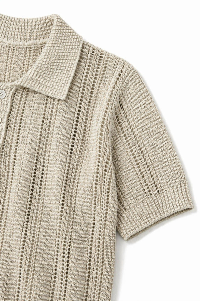 Pointelle Lurex Wool-Blend Polo Top wholesale - image 8