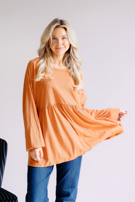 Pumpkin Charm Peplum Top