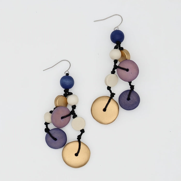 Purple Juliette Drop Statement Earrings