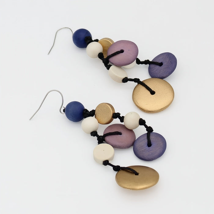 Purple Juliette Drop Statement Earrings