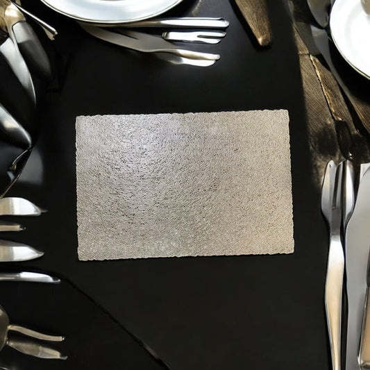 Rectangle Gold Mesh Dining Table Mats | Washable Placemats