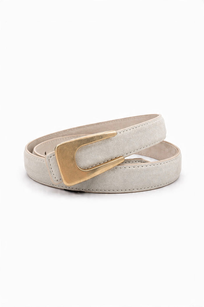 Rectangular-Buckle Slim Genuine Leather Belt wholesale - image 4