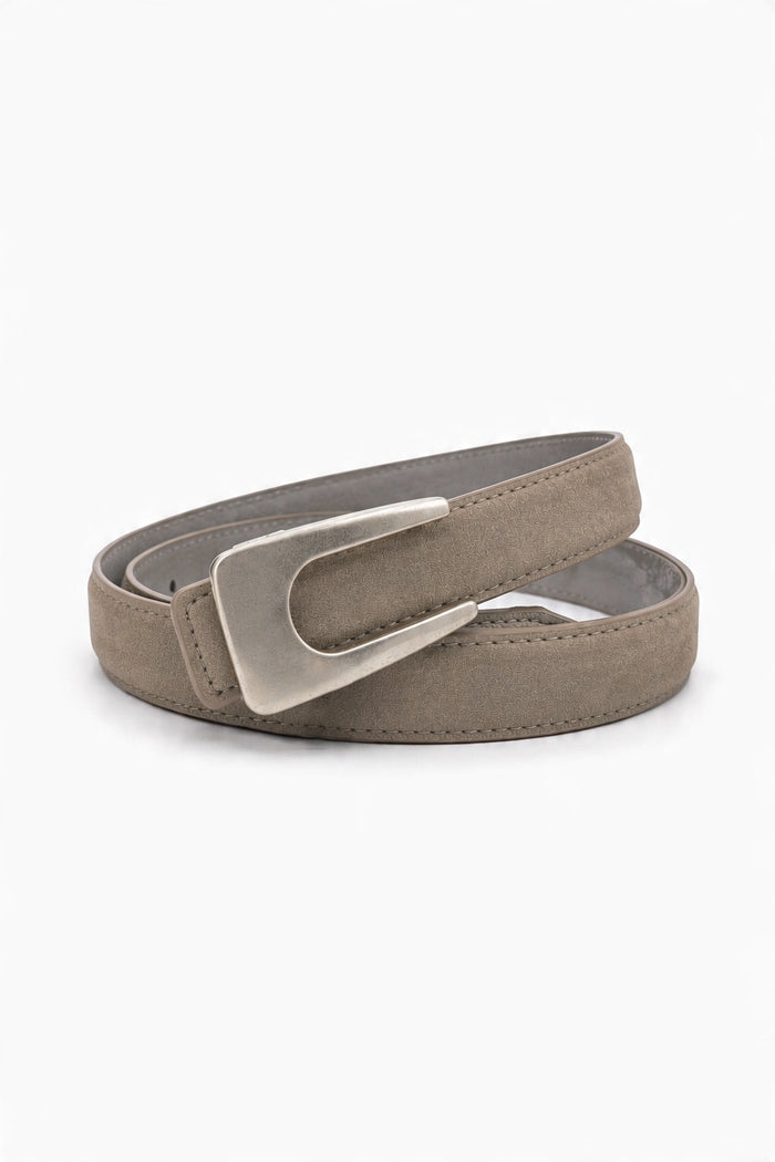 Rectangular-Buckle Slim Genuine Leather Belt wholesale - image 5