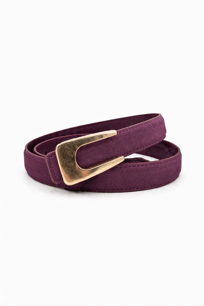 Rectangular-Buckle Slim Genuine Leather Belt wholesale - image 8