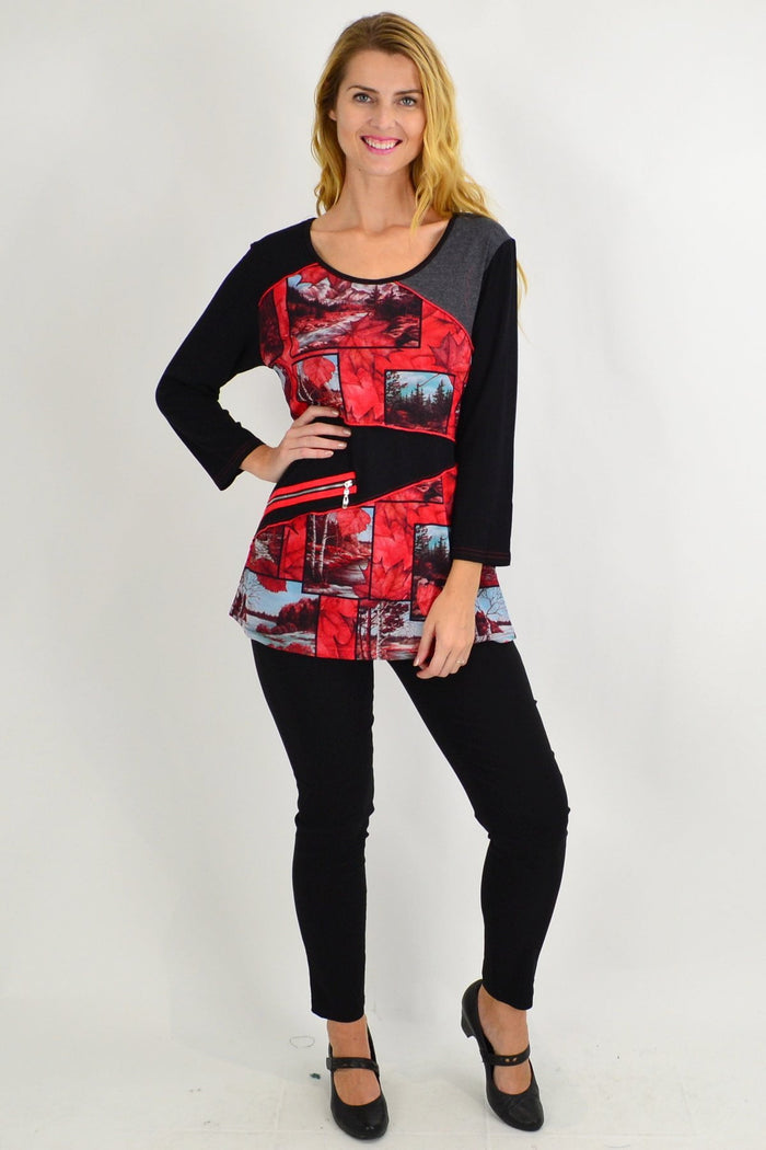 Red Autumn Delight Tunic Top - I Love Tunics