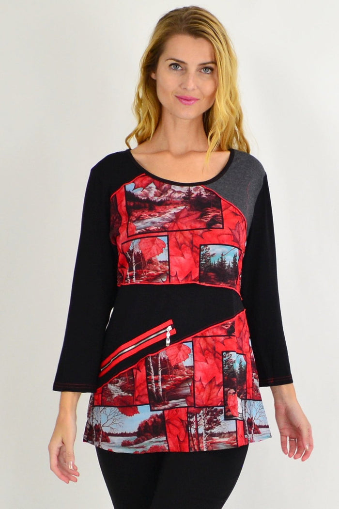 Red Autumn Delight Tunic Top - I Love Tunics