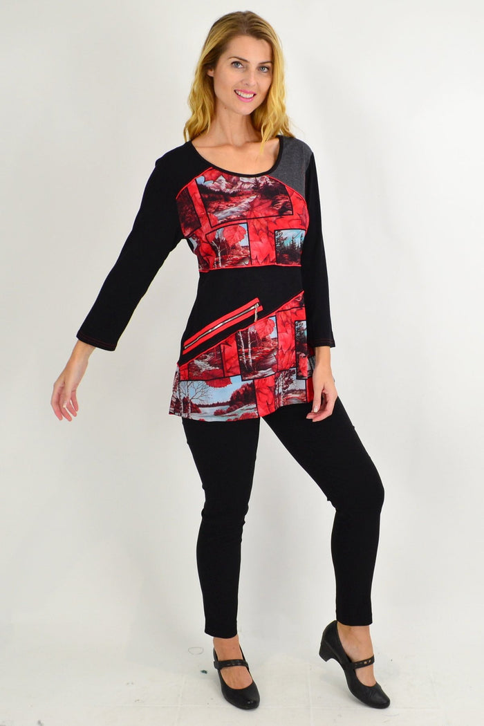 Red Autumn Delight Tunic Top - I Love Tunics
