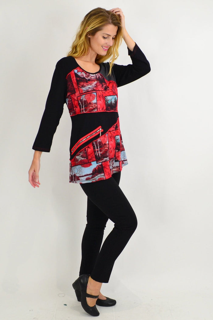 Red Autumn Delight Tunic Top - I Love Tunics
