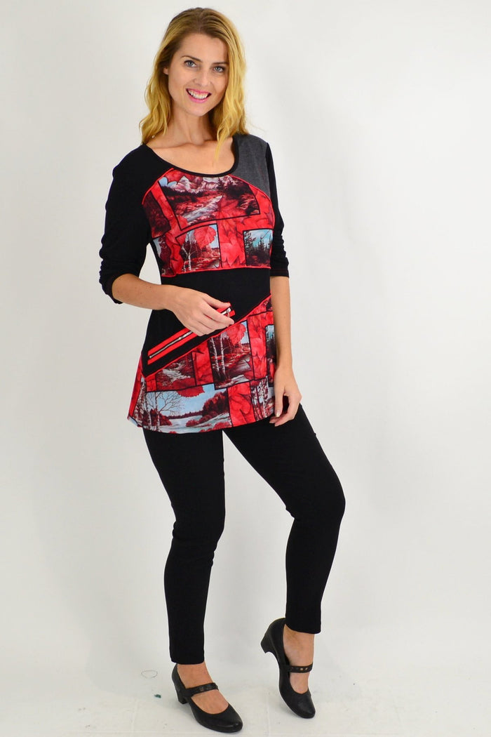 Red Autumn Delight Tunic Top - I Love Tunics