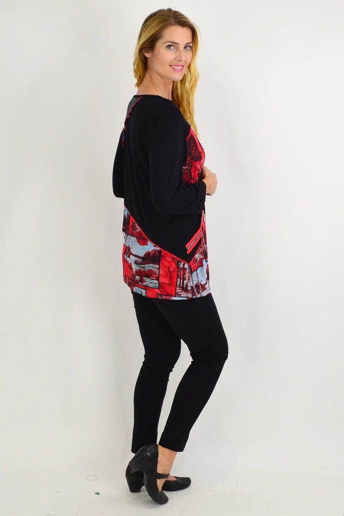 Red Autumn Delight Tunic Top - I Love Tunics